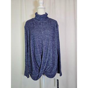 Architect Women's Tunic Sweater Size 1X Turtleneck Wrap Waistline Purple